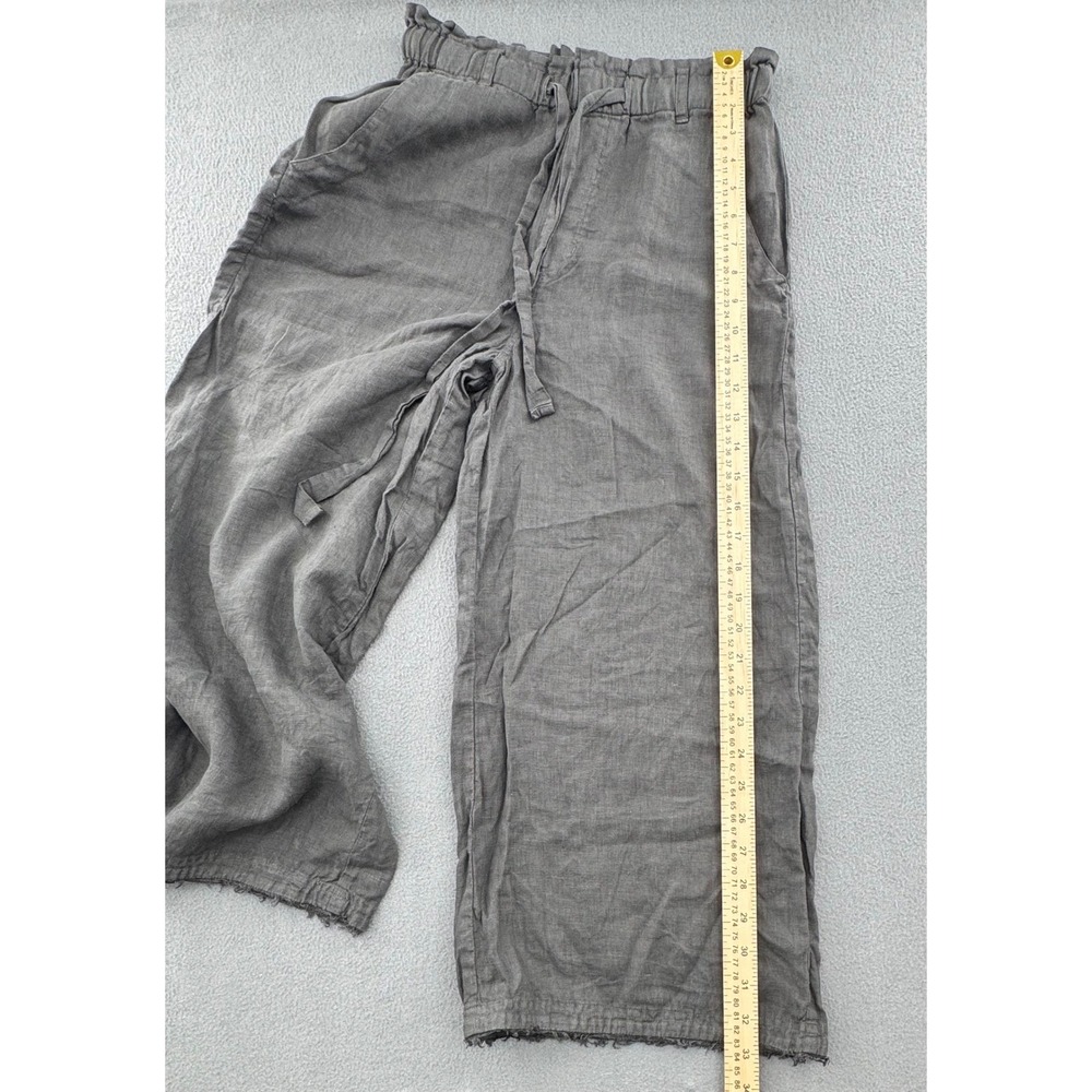 Cloth & Stone Wide Leg Linen Pants XS Gray Paperbag Coastal Grandma Boho Earthy - Picture 8 of 14